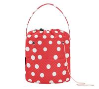 GuoChe Sfondo rosso a pois bianchi_8 borsa porta filati per uncinetto borsa da viaggio portatile per forniture artistiche lavoro a maglia da viaggio