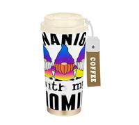 GuoChe Shenanigans with My Gnomies - Bicchieri da caffè con coperchio, in acciaio inox, termici, per bevande calde e fredde, 500 ml