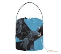 GuoChe Soaring Falcon in Cielo Filato di Stoccaggio Borse Per Uncinetto Borsa Portatile di Immagazzinaggio per Strumenti di Lavoro a Maglia Organizzatore