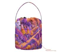 GuoChe Spooky Safari Candy Land - Borsa per riporre i filati, con fori, per viaggi, uncinetto, lavoro a maglia