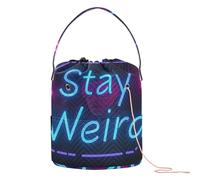 GuoChe Stay Weird Style - Borsa organizer per filati con fori, per gomitoli di filato e uncinetto