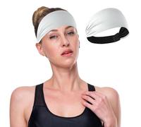 GuoChe Strisce verticali blu traspiranti fasce per capelli da donna alla moda elastiche fasce per il sudore per yoga basket uso quotidiano yoga