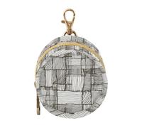 GuoChe Supporto per ciuccio per bambini con motivo astratto a griglia con cerniera e clip portamonete, borsa per cambiare, custodia per tutto lo stoccaggio