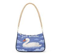GuoChe Swan Just Breathe - Borsa a tracolla alla moda con catena, da donna, per adulti
