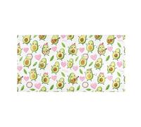 GuoChe Tappeti per camera da letto, lavabili, 89 x 50 cm, avocado con chitarre e cuori, modello assorbente, tappetino da cucina antiscivolo