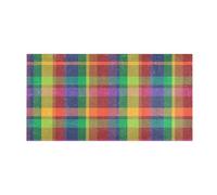 GuoChe Tappeti per camera da letto, lavabili, 99 x 50 cm, motivo scozzese arcobaleno, assorbente, tappetino da cucina antiscivolo