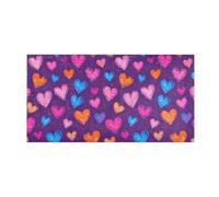 GuoChe Tappetino da pavimento, 99 x 50 cm, retro in gomma antiscivolo, a basso profilo, assorbente, tappeto runner colorato con motivo a cuori