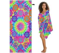 GuoChe Tie-Dye Daisy Flower Pattern Peace Sign Hippie Boho Festival Magnetico Spiaggia