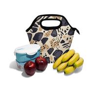 GuoChe Tigers Skin Print Style Dimgray Borse per il pranzo isolate con manico curvo contenitori per il pranzo impermeabile morbido lato borsa frigo per ufficio campeggio