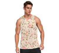 GuoChe Top da uomo senza maniche elastico tasca per telefono e carte di credito per mare e viaggi, Stampa leopardata in lamina d'oro rosa le loro forme mescolando, XX-Large