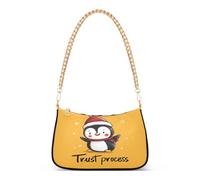 GuoChe Trust Process - Borsa a tracolla con catena alla moda con pinguino, da donna, per lavoro