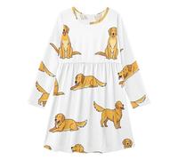 GuoChe Vestiti a maniche lunghe da bambina, morbidi e carini, per la scuola, casual, per 3-11 anni, Variazione del modello Golden Retriever 9, 3 anni