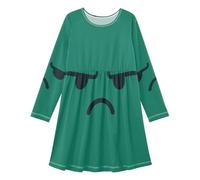 GuoChe Vestito a maniche lunghe per bambine, morbido e carino, abbigliamento da gioco per la scuola, casual, quotidiano, per 3-11 anni, Sguardo geloso, 10-11 Anni