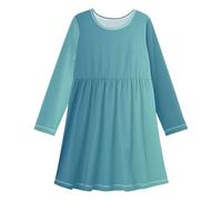 GuoChe Vestito da bambina a maniche lunghe per l'inverno e l'autunno, abbigliamento da gioco per tutti i giorni casual per 3-11 anni, Gradiente verde., 7-8 Anni