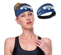 GuoChe Wyoming - Fasce elastiche per il sudore da donna, con bandiera dello Stato, antiscivolo, per calcio, trekking, lavaggio del viso