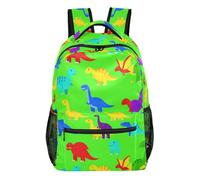 GuoChe Zaino classico di base leggero per studenti aerei viaggiano Bookbag Bright Jungle Creature, Bestia antica della giungla al neon, S