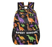 GuoChe Zaino classico di base leggero per studenti aerei viaggiano Bookbag Bright Jungle Creature, Preistorico impilato caldo, Small