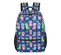GuoChe Zaino multi scomparto durevole per ragazzi viaggi all'aperto escursionismo Bookbag dinosauri nello spazio modello