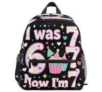 GuoChe Zaino per bambini e bambine, per la scuola, S, 7 Compleanno di anni Ero 6 Ora sono 7 6 7 Divertente, M