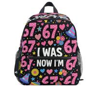 GuoChe Zaino per bambini e bambine, per la scuola, S, 7 Compleanno di un anno ero 6 Ora sono 7 67 Meme, Small, Zaino