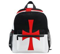 GuoChe Zaino per bambini e bambine, per la scuola, S, Bandiera Battaglia Cavalieri Templari, M