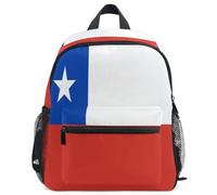GuoChe Zaino per bambini e bambine, per la scuola, S, Bandiera Cile Blu Rosso, S | con Nome Tag per 3-8 Anni Cile Bandiera Cilena Blu Rosso