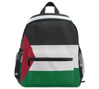 GuoChe Zaino per bambini e bambine, per la scuola, S, Bandiera Palestina Verde Nero, M