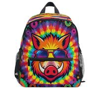 GuoChe Zaino per bambini e bambine, per la scuola, S, Cool Tie Dye Lunettes De Soleil Sanglier Graphique, M