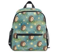 GuoChe Zaino per bambini e bambine, per la scuola, S, Riccio stelle animali carini, Small, Zaino | con targhetta per il nome, per 3-8 anni, riccio, stelle, simpatici animali