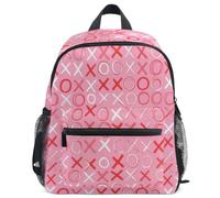 GuoChe Zaino per bambini e bambine, per la scuola, S, Xoxo Pattern in Blush e Rosso per San Valentino per Ragazze Xoxo, Medium, Zaino