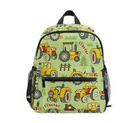 GuoChe Zaino per bambini per ragazzi Gilrs Trattori Zaini verdi per bambini Piccola borsa da viaggio di età compresa tra 3 e 7 anni, Trattori Verde, Taglia unica