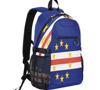 GuoChe Zaino per computer portatile, capacità 20 l, resistente all'acqua, con spallacci regolabili per la scuola, Bandiera nazionale di Capo Verde, One Size, Zaini multiuso di base