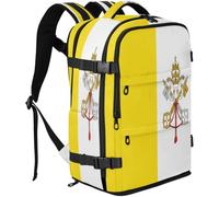 GuoChe Zaino per computer portatile, in tessuto twill, adatto per laptop da 16 pollici, con scomparto per scarpe indipendente per viaggi di lavoro, Bandiera della Città del Vaticano, taglia unica