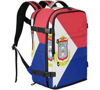GuoChe Zaino per computer portatile, in tessuto twill, adatto per laptop da 16 pollici, con scomparto per scarpe indipendente per viaggi di lavoro, Bandiera di Sint Maarten, taglia unica