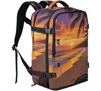 GuoChe Zaino per computer portatile, in tessuto twill, adatto per laptop da | Con schienale imbottito per viaggi di lavoro tropicale palma paradiso oceano spiaggia (2)