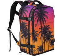 GuoChe Zaino per computer portatile Twill Tote Tessuto capacità 20L | Con pannello posteriore traspirante per palme tramonto tropicale paradiso spiaggia palma da cocco