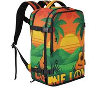 GuoChe Zaino per laptop in tessuto resistente, capacità 20 l | Con schienale imbottito per pendolarismo rasta reggae tramonto chitarrista reggae musica chitarra giamaica