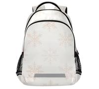 GuoChe Zaino scolastico per libri per laptop per bambini | Con striscia riflettente 43,2 cm Pretty Rose Blush Ombre Natale fiocchi di neve su bianco invernale