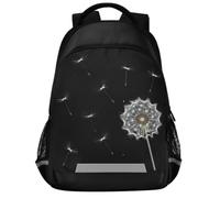 GuoChe Zaino scolastico per libri per laptop per bambini | Con striscia riflettente 43,2 cm Puff Ball Tarassaco insetto Bella libellula
