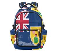 GuoChe Zaino scolastico trasparente di grande capacità, casual, borsa da viaggio per studenti e allenamento scolastico, età 7-18 anni, Bandiera delle Isole Turks e Caicos, One Size, Zaini per bambini