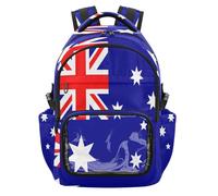 GuoChe Zaino trasparente per bambini per la scuola, resistente, trasparente, per scuola, università, lavoro, età 7-18 anni, Bandiera nazionale dell'Australia, One Size, Zaini per bambini