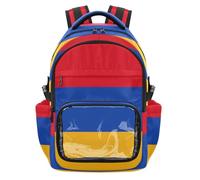 GuoChe Zaino trasparente per bambini per la scuola, resistente, trasparente, per scuola, università, lavoro, età 7-18 anni, Bandiera nazionale dell'Armenia, One Size, Zaini per bambini