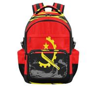 GuoChe Zaino trasparente per bambini per la scuola, resistente, trasparente, per scuola, università, lavoro, età 7-18 anni, Bandiera nazionale dell'Angola, One Size, Zaini per bambini