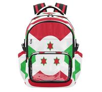 GuoChe Zaino trasparente per bambini per la scuola, resistente, trasparente, per scuola, università, lavoro, età 7-18 anni, Bandiera nazionale del Burundi, One Size, Zaini per bambini