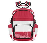 GuoChe Zaino trasparente per bambini per la scuola, resistente, trasparente, per scuola, università, lavoro, età 7-18 anni, Bandiera nazionale dell'Austria, One Size, Zaini per bambini