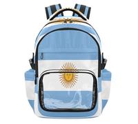 GuoChe Zaino trasparente per bambini per la scuola, resistente, trasparente, per scuola, università, lavoro, età 7-18 anni, Bandiera nazionale dell'Argentina, One Size, Zaini per bambini