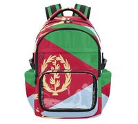 GuoChe Zaino trasparente per la scuola, resistente, zaino da viaggio, per scuola, lavoro, viaggi, età 7-18 anni, Bandiera nazionale dell'Eritrea, One Size, Zaini per bambini