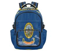 GuoChe Zaino trasparente resistente, borsa da viaggio per scuola, università, viaggi, età 7-18 anni, Bandiera dello stato dell'Idaho, One Size, Zaini per bambini