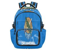 GuoChe Zaino trasparente resistente, borsa da viaggio per scuola, università, viaggi, età 7-18 anni, Bandiera dello stato dell'Oklahoma, One Size, Zaini per bambini
