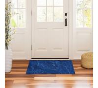 GuoChe Zerbino anteriore 81,3 x 50,8 cm, in gomma antiscivolo, tappetino da cucina extra per vacanze, decorativo, ingresso, portico, esterno, lastra di ardesia blu reale scuro